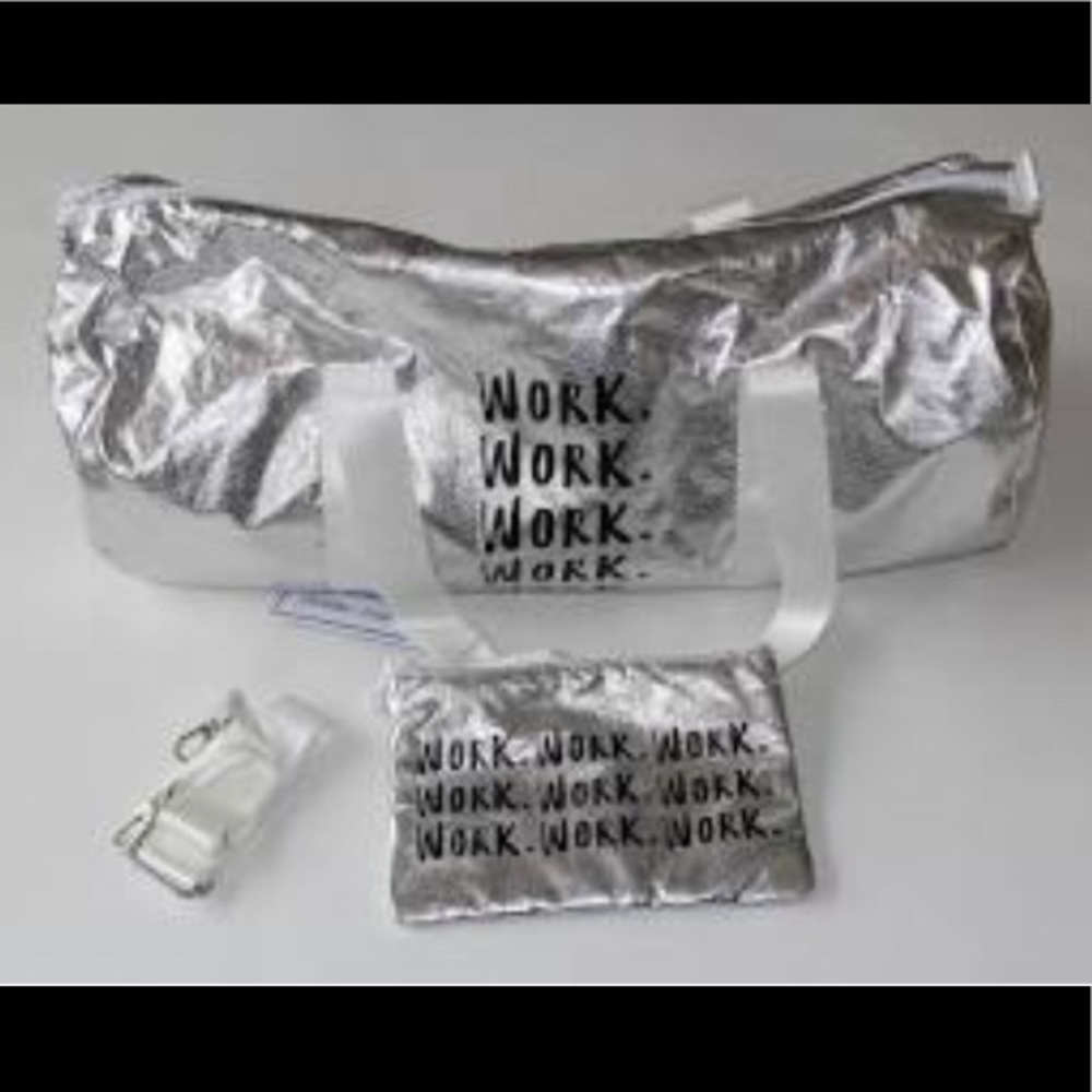 Twelve NYC Celebrate Shop Gym Bag & Pouch- Silver